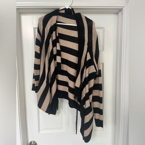 360 Cashmere Black and Tan Cardigan